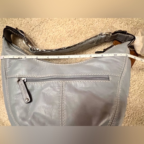 Tignanello Elegant Light Blue Leather Shoulder Bag - Picture 8 of 11